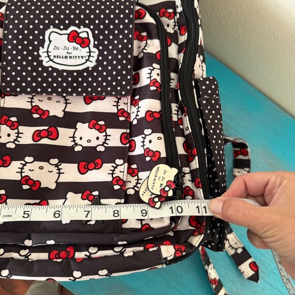 Ju-Ju-Be X Hello Kitty Red Polka Dot & Striped Backpack Diaper Bag w/ Mat - Picture 12 of 13